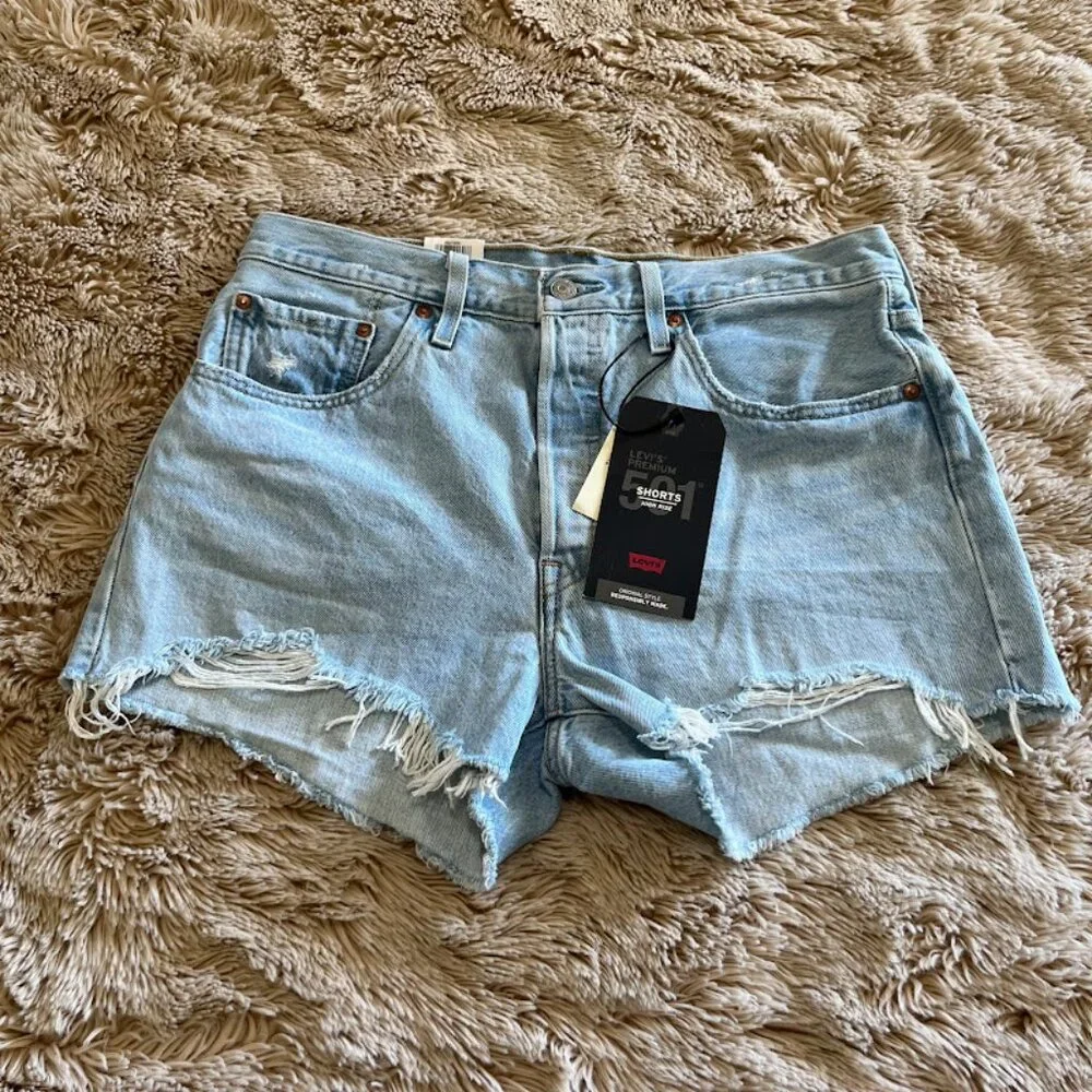 NEW Levi's 501 High Rise Shorts 31 - Picture 2 of 4